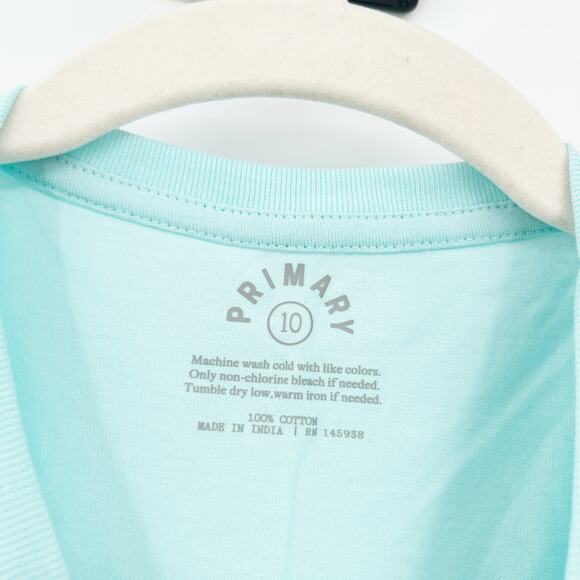 NWT Primary Kids 100% Cotton The Slim Crewneck Short Sleeve T-Shirt Size 10 Mint - Picture 2 of 4